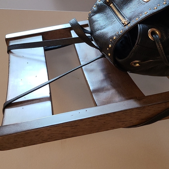 Michael Kors Black Leather Backpack/Purse - Picture 4 of 16